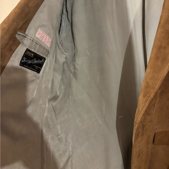 Terry lambskin suede leather tan brown blazer jacket M - Picture 10 of 12